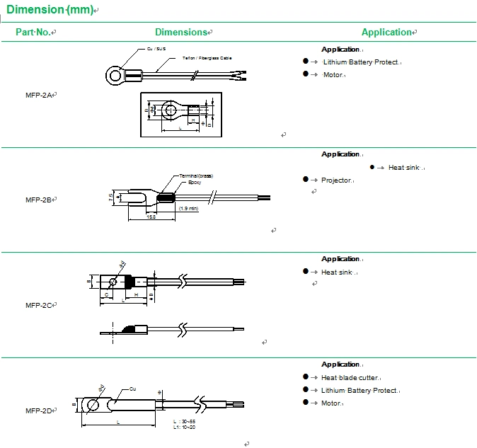 Factory Direct Supply Temperature Sensing 10K 3950 Ntc Temperature Sensor Mfp-2 Series